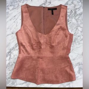 BCBG Suede Peplum Top